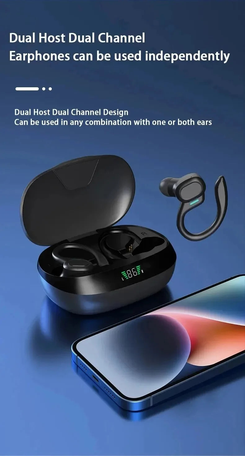 SJUJ Wireless Ear hook Sports HIFI Stereo Waterproof Earbuds With Mic