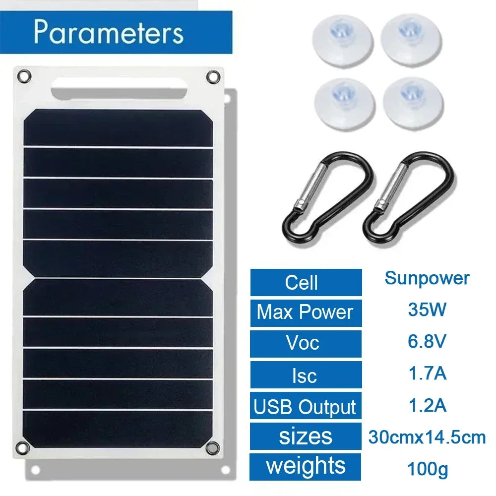Portable 35W 5V Solar Panel Plate Charger With USB Safe Stabilize