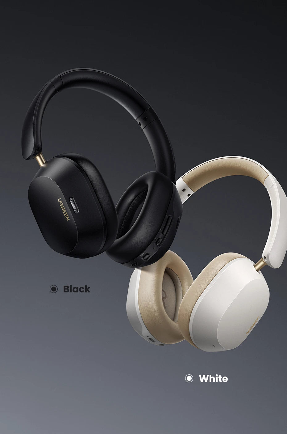UGREEN  Wireless Bluetooth Headphones Noise Cancellation Hi-Res Spatial Audio Earphones Headset