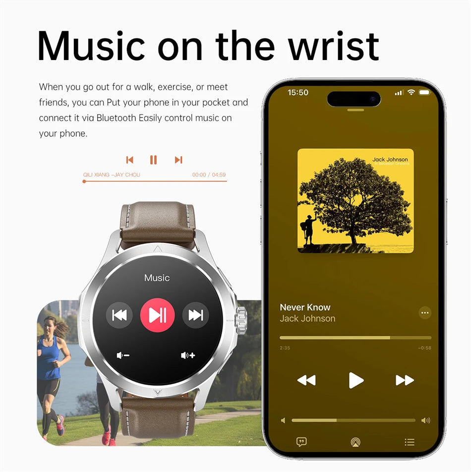 Sports Smart Watch for Men and Women with NFC GPS Compass Heart rate