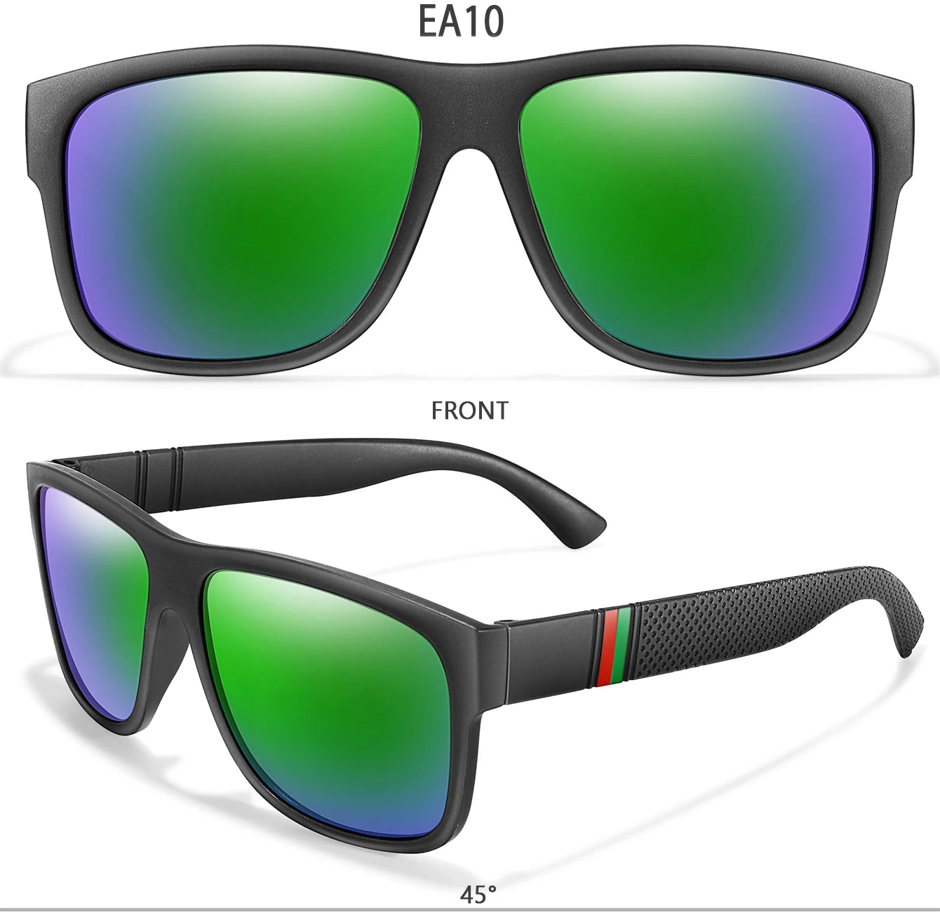 Classic Men Square Polarized  Sunglasses for Outdoor Driving Cycling Running Goggles Vintage Large Frame UV400