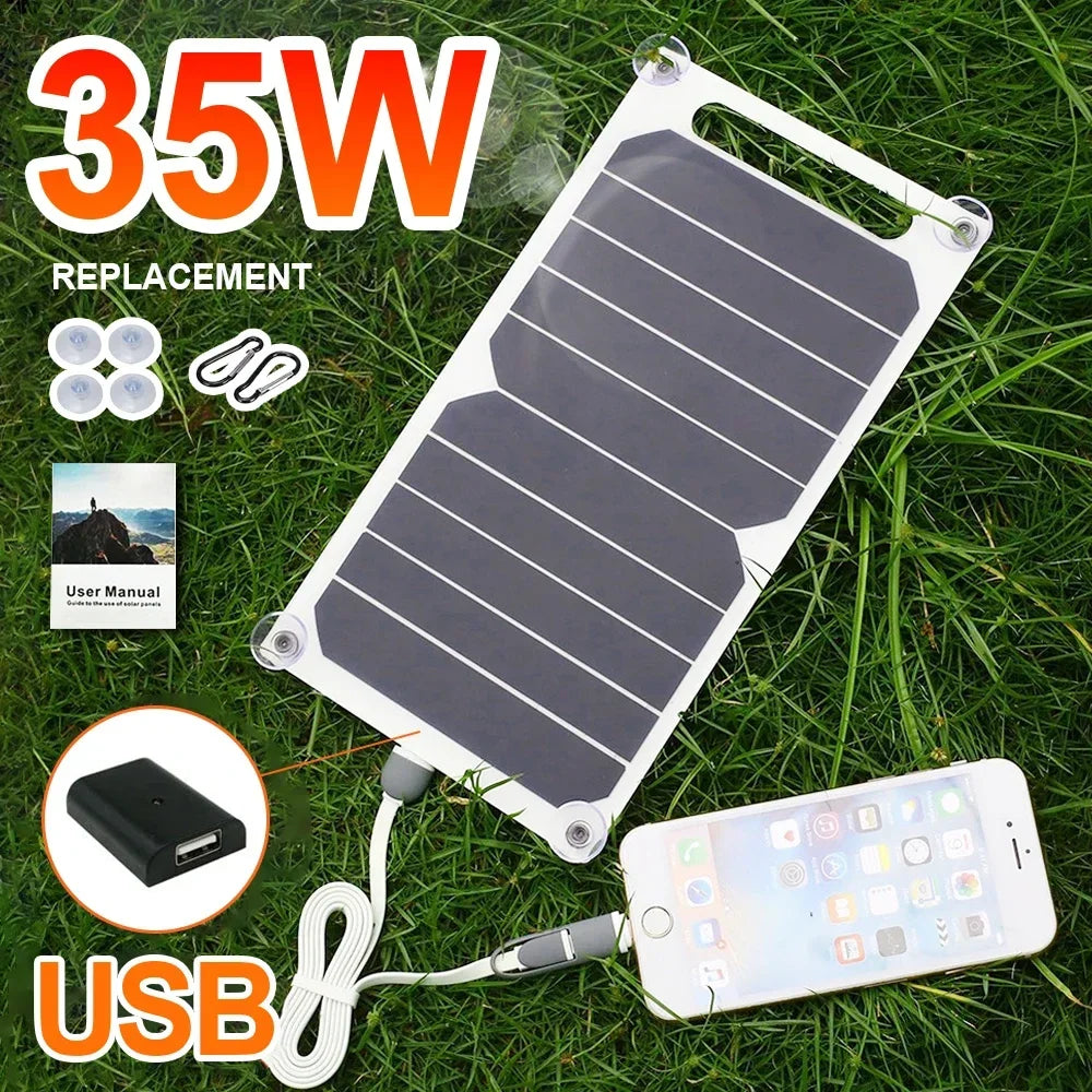 Portable 35W 5V Solar Panel Plate Charger With USB Safe Stabilize