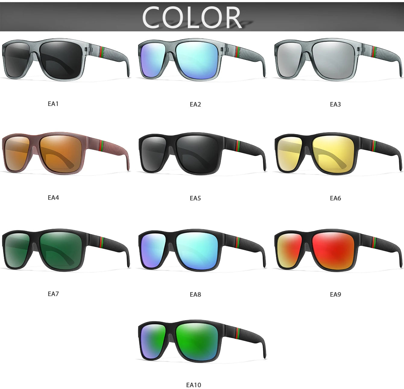 Classic Men Square Polarized  Sunglasses for Outdoor Driving Cycling Running Goggles Vintage Large Frame UV400