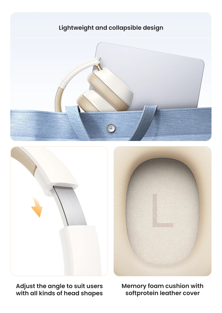UGREEN  Wireless Bluetooth Headphones Noise Cancellation Hi-Res Spatial Audio Earphones Headset