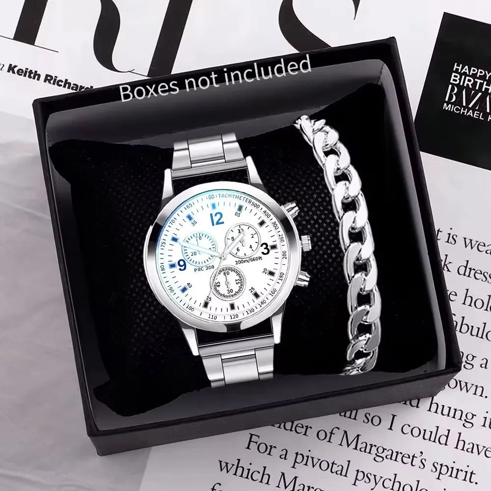 2 PCS Men Fashion Business Watches
