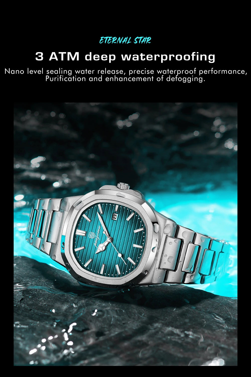PAAZOMU Luxury Stainless Steel Business Waterproof Luminous Men Watch