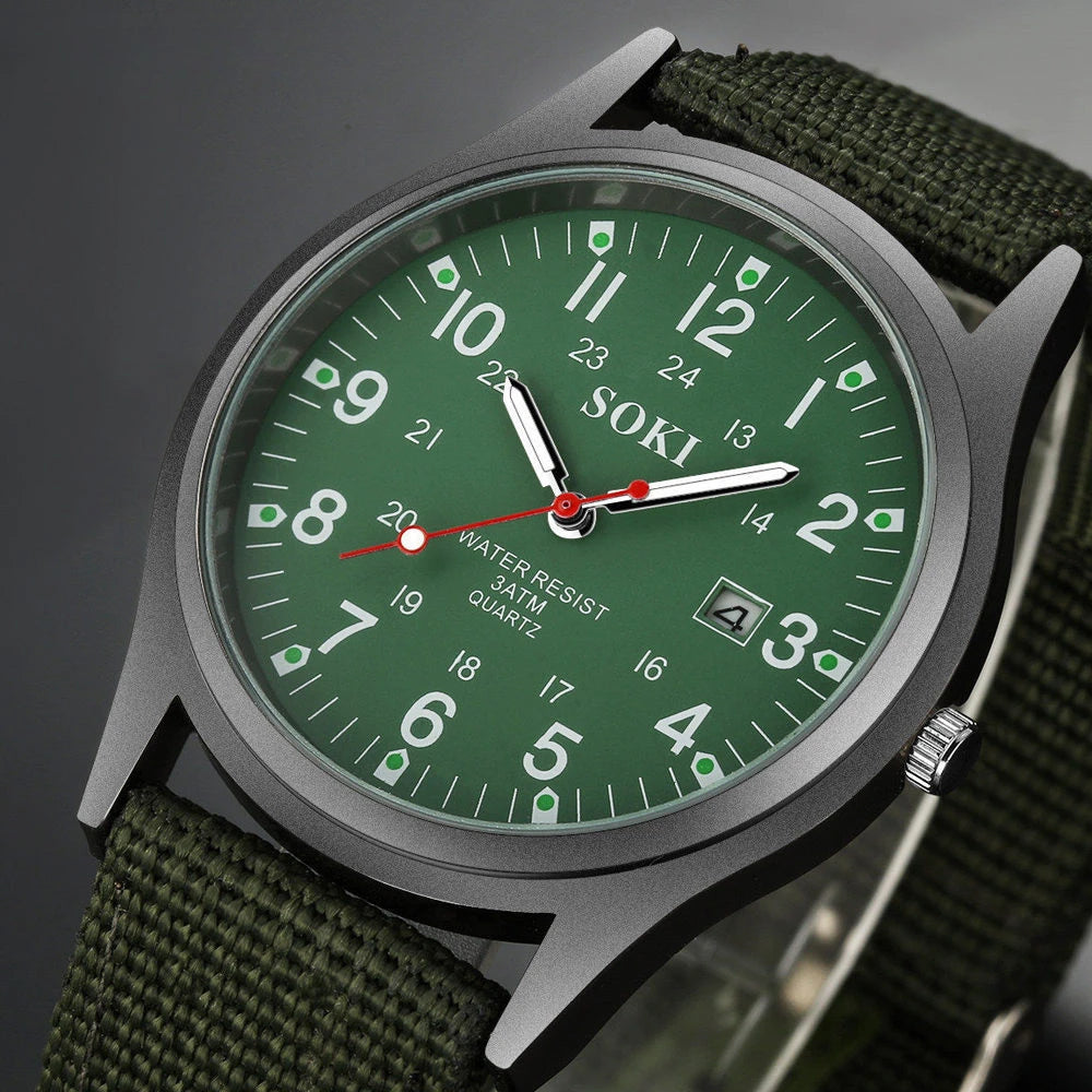 Top Quality Luxury  Luminous Canvas Watch for Men
