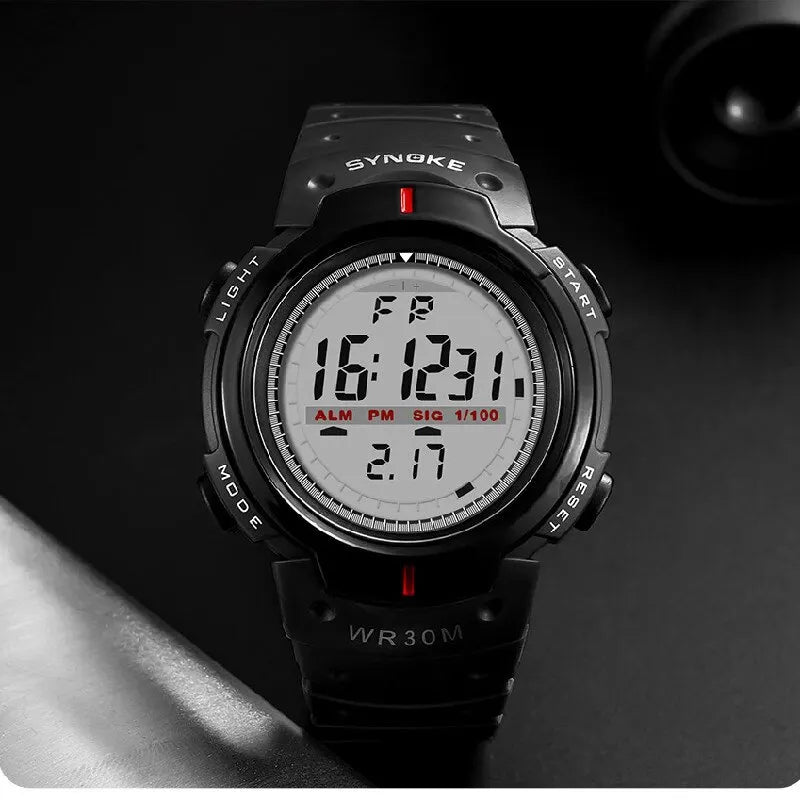 SYNOKE Electronic Digital Watch Sports For Men Waterproof Luminous Multi Function