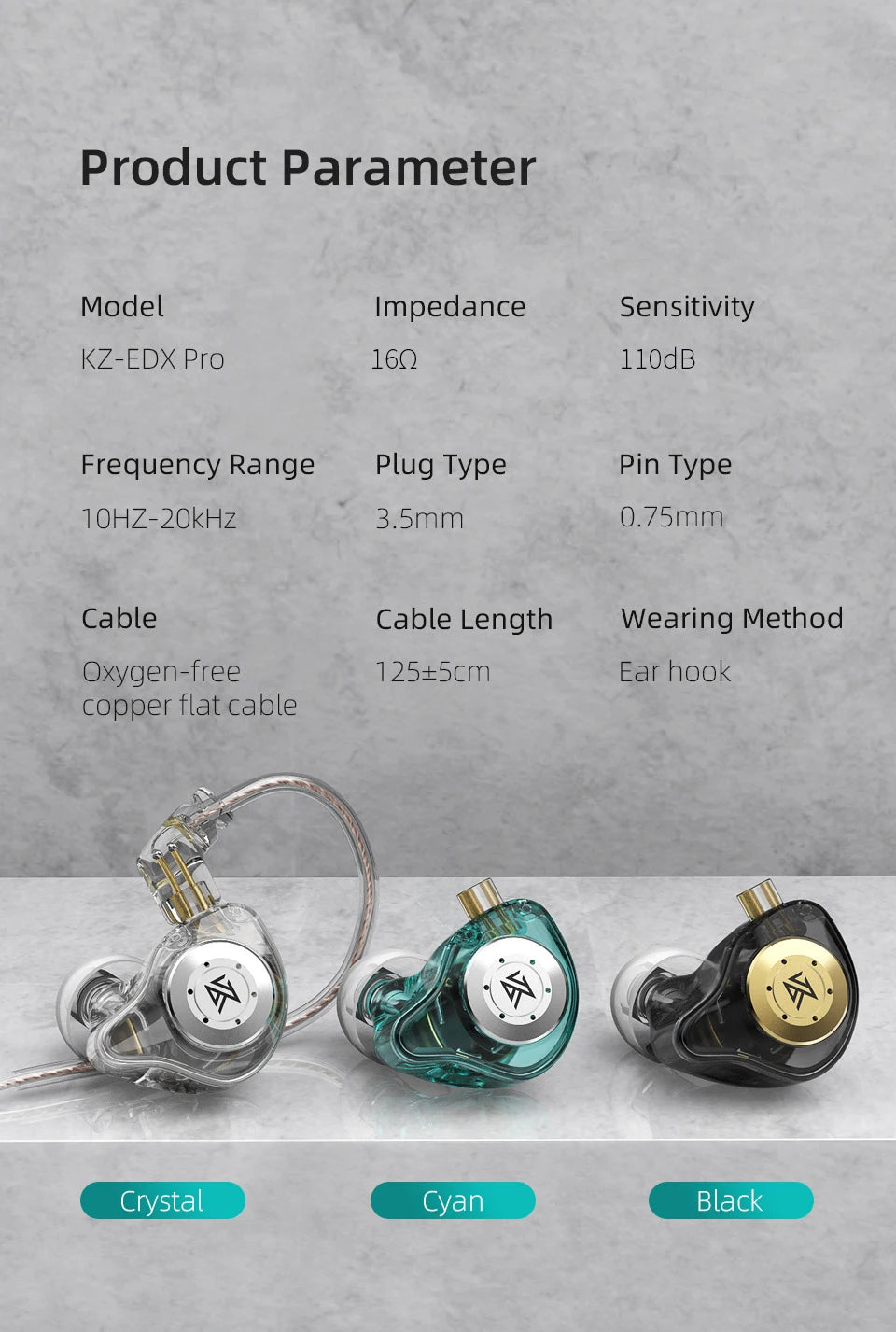 KZ PRO Dynamic HIFI Bass Earbuds In Sport - Noise Cancelling