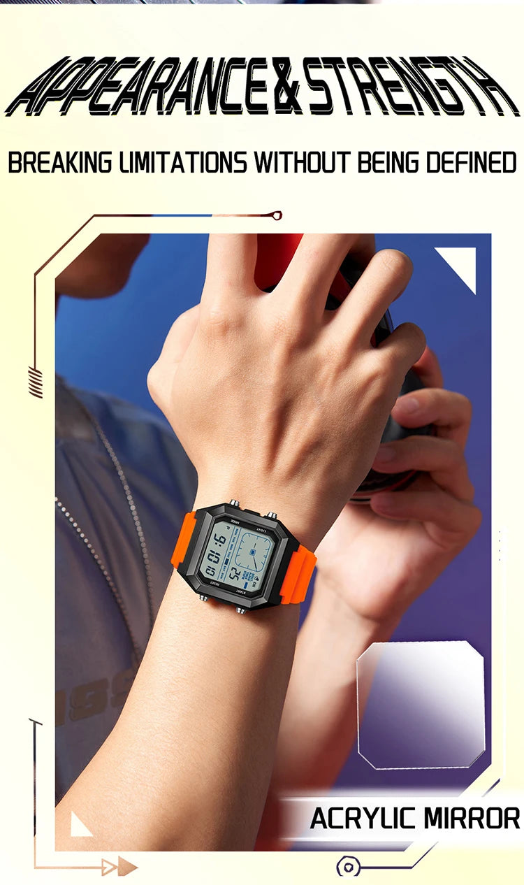 SANDA  Digital Watches for Man Multifunction Luminous Chronograph Calendar Outdoor Sport Waterproof