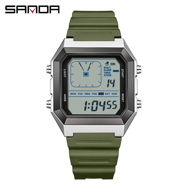 SANDA  Digital Watches for Man Multifunction Luminous Chronograph Calendar Outdoor Sport Waterproof