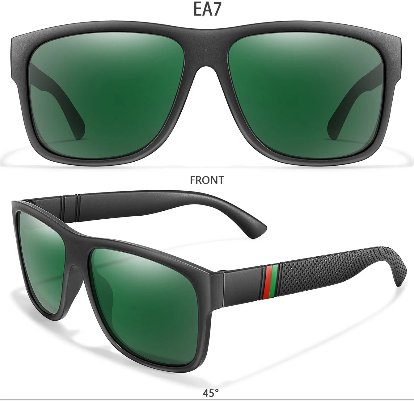 Classic Men Square Polarized  Sunglasses for Outdoor Driving Cycling Running Goggles Vintage Large Frame UV400