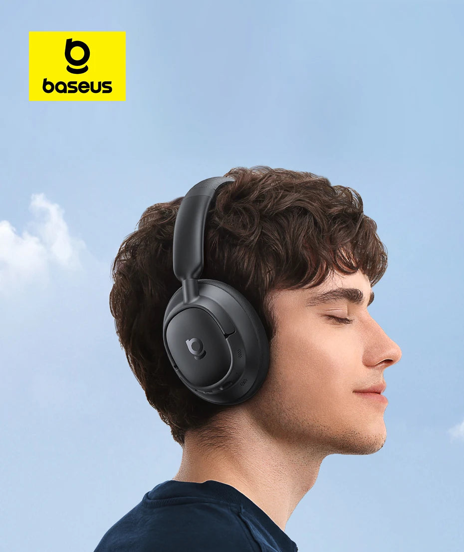 Baseus Wireless Headphones Bluetooth 5.4 Noise Cancelling Hi-Res Spatial Audio 120Hours Time