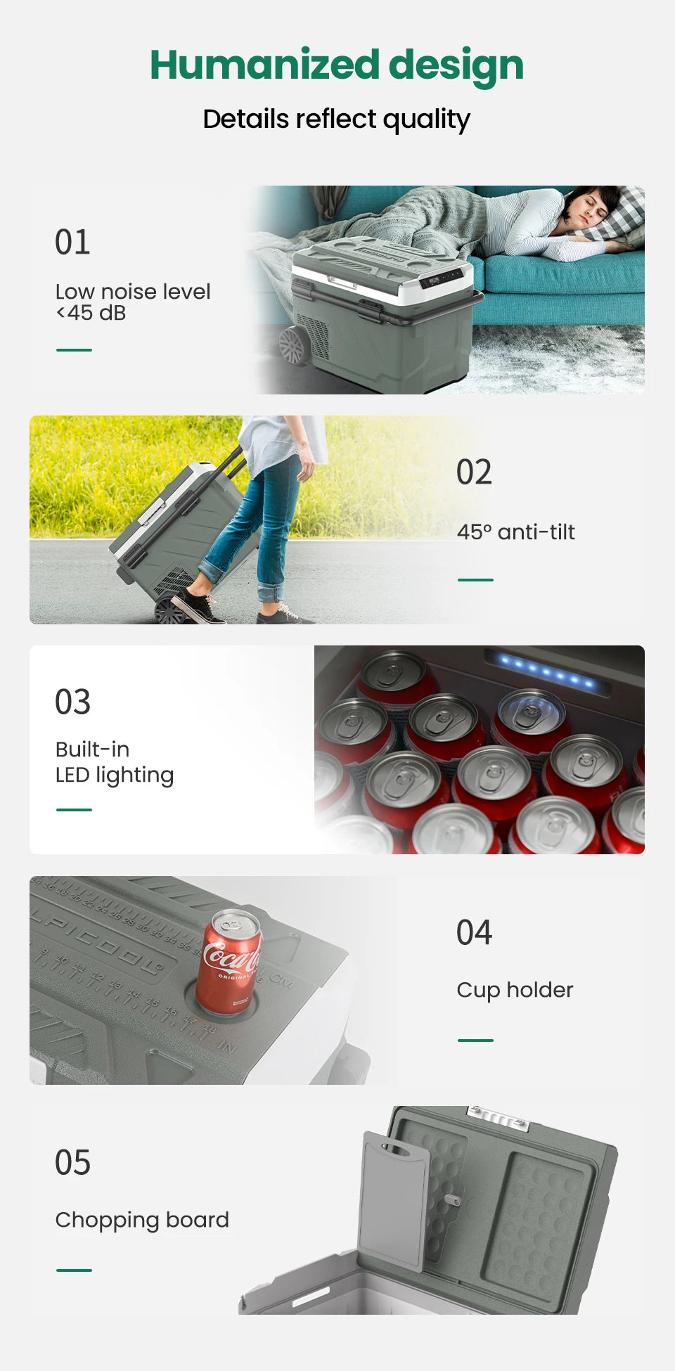 ALPICOOL: Car Refrigerator Portable Compressor Cooler 12/24V DC 100-240V AC Mini Fridge Freezer for Camping40L 50L 60L  BBQ