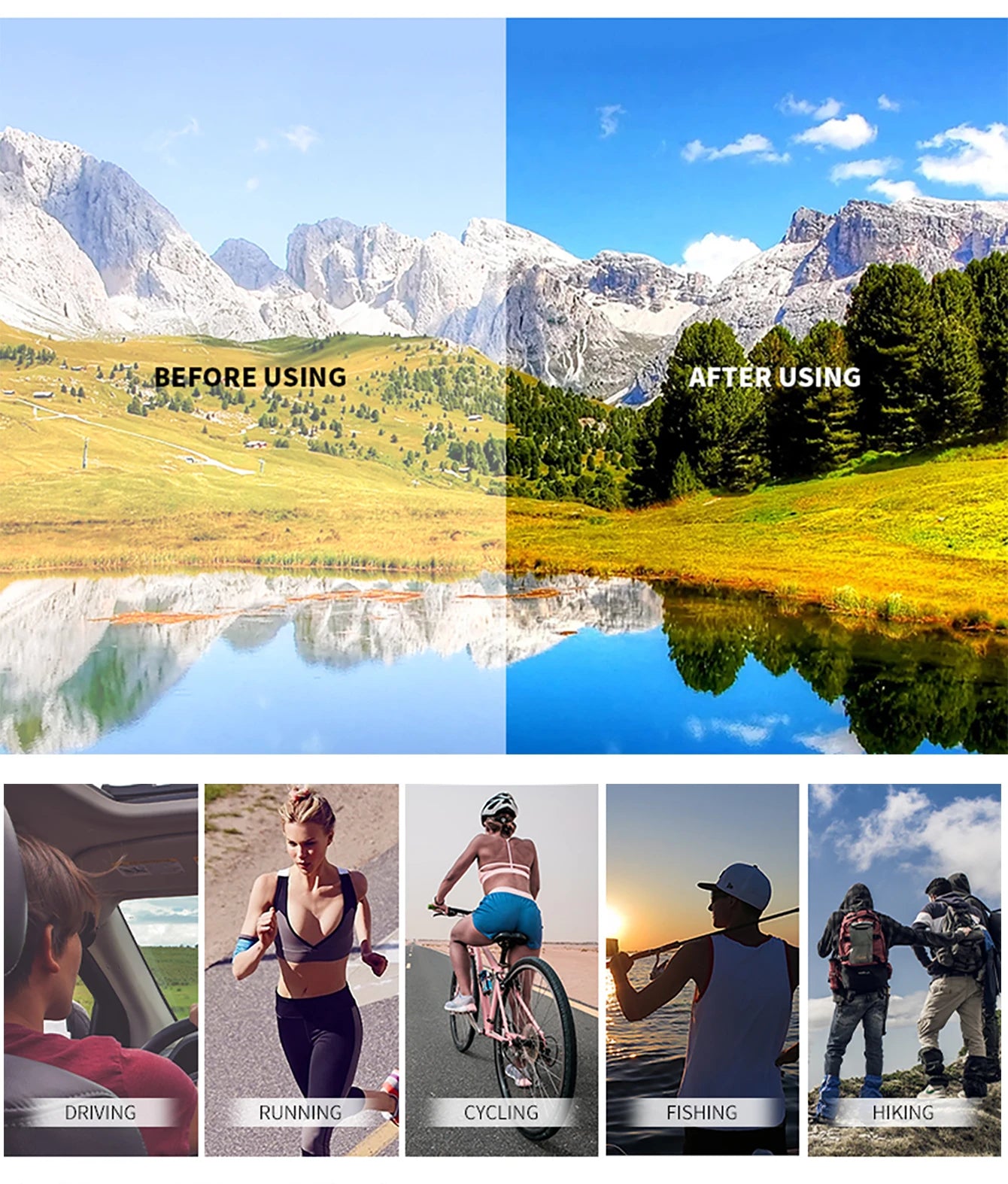 Polarized Sunglasses Cycling Driving Hiking Anti-glare UV400 for Men Women
