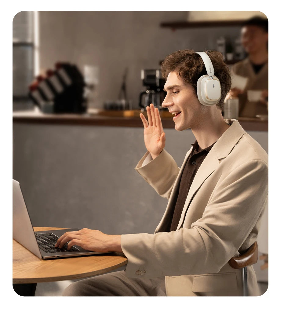 Baseus Wireless Headphones Bluetooth 5.4 Noise Cancelling Hi-Res Spatial Audio 120Hours Time