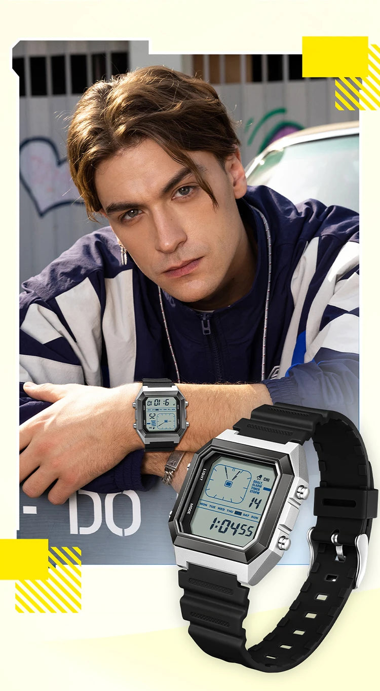 SANDA  Digital Watches for Man Multifunction Luminous Chronograph Calendar Outdoor Sport Waterproof