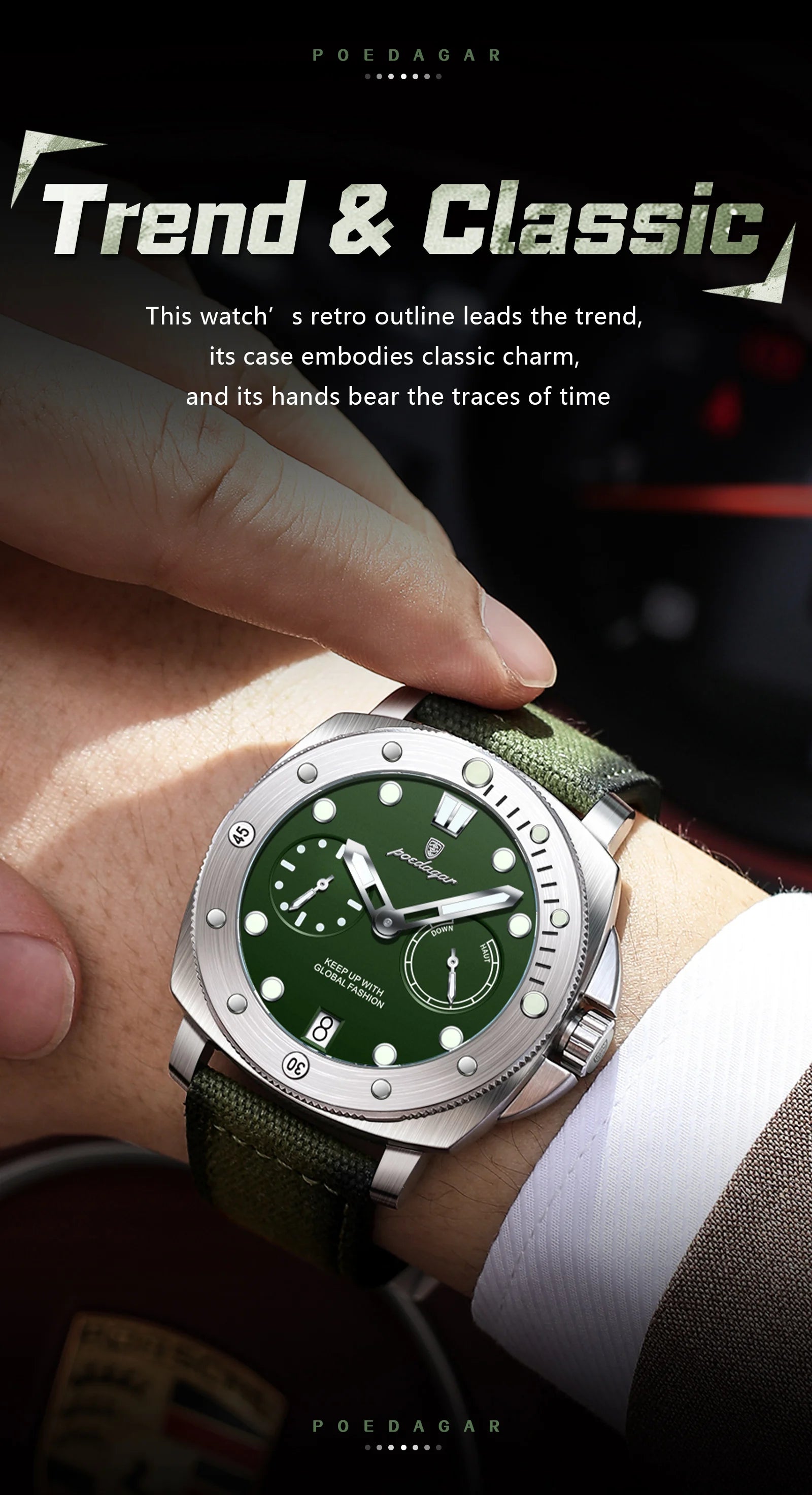 POEDAGAR High Quality Military Watch For Man Waterproof Luminous Date