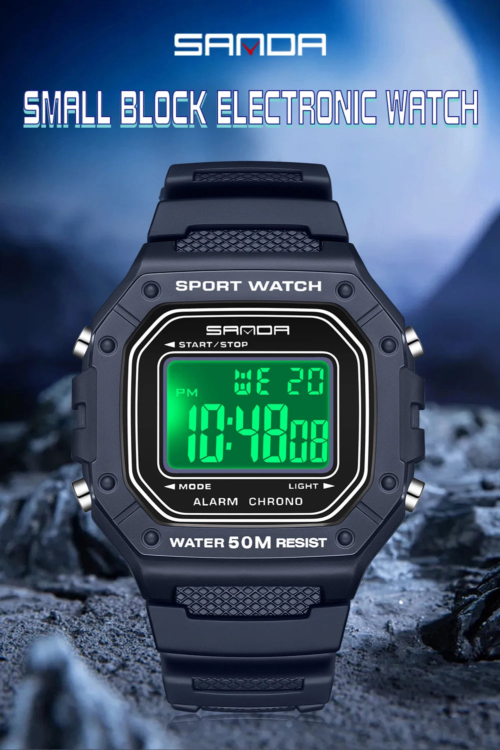 SANDA Men Military Water Resistant Sport Watches
