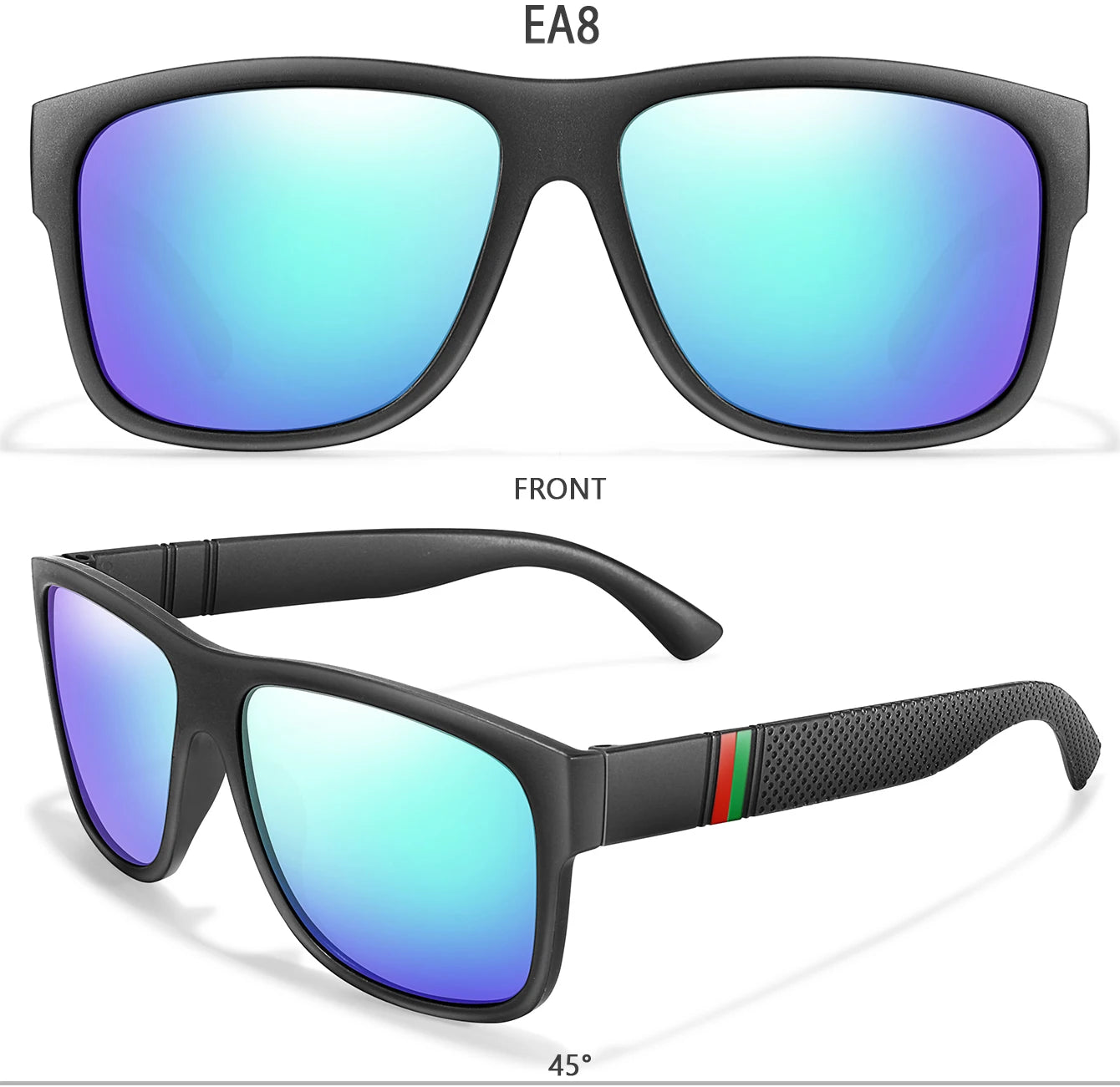 Classic Men Square Polarized  Sunglasses for Outdoor Driving Cycling Running Goggles Vintage Large Frame UV400