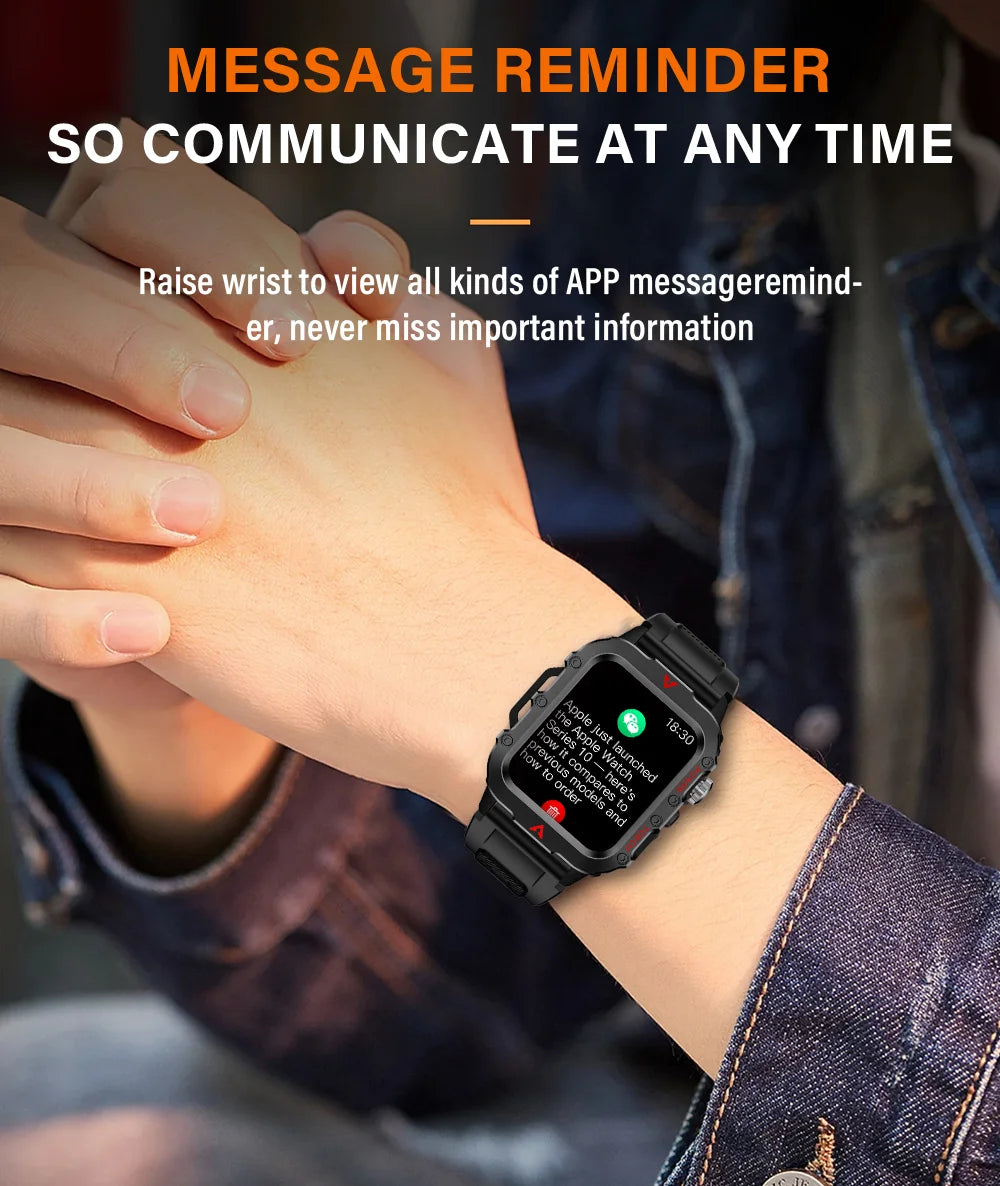 LAXASFIT Health Monitoring Smart Watch for Men and Women LED Flashlight