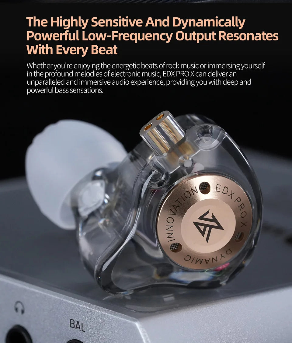 KZ EDX PRO X In Ear Dynamic Drive  HIFI Bass Music Earbud Sport Noise Cancelling Earphone