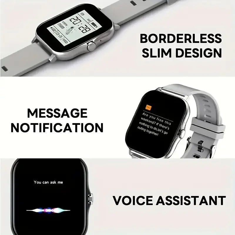 LAXASFIT Heart Rate Monitor Sports Fitness Smart Watch for Men Women