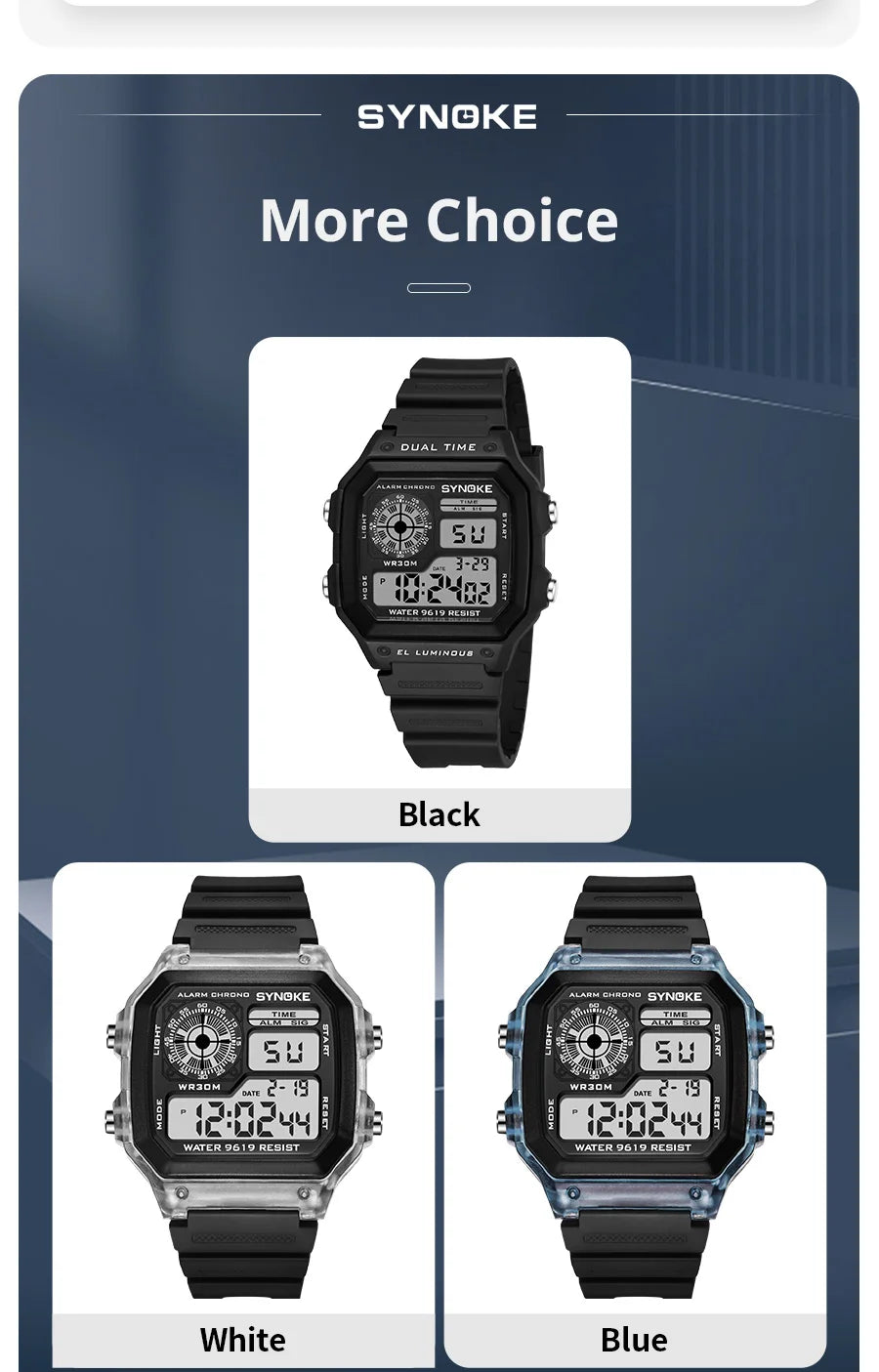 SYNOKE Digital  Men and Women Sport Watch