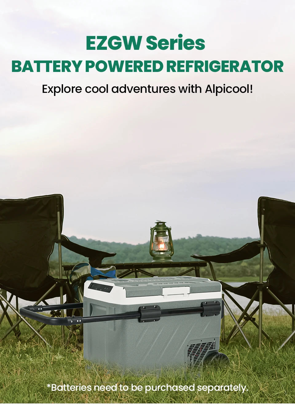 ALPICOOL: Car Refrigerator Portable Compressor Cooler 12/24V DC 100-240V AC Mini Fridge Freezer for Camping40L 50L 60L  BBQ