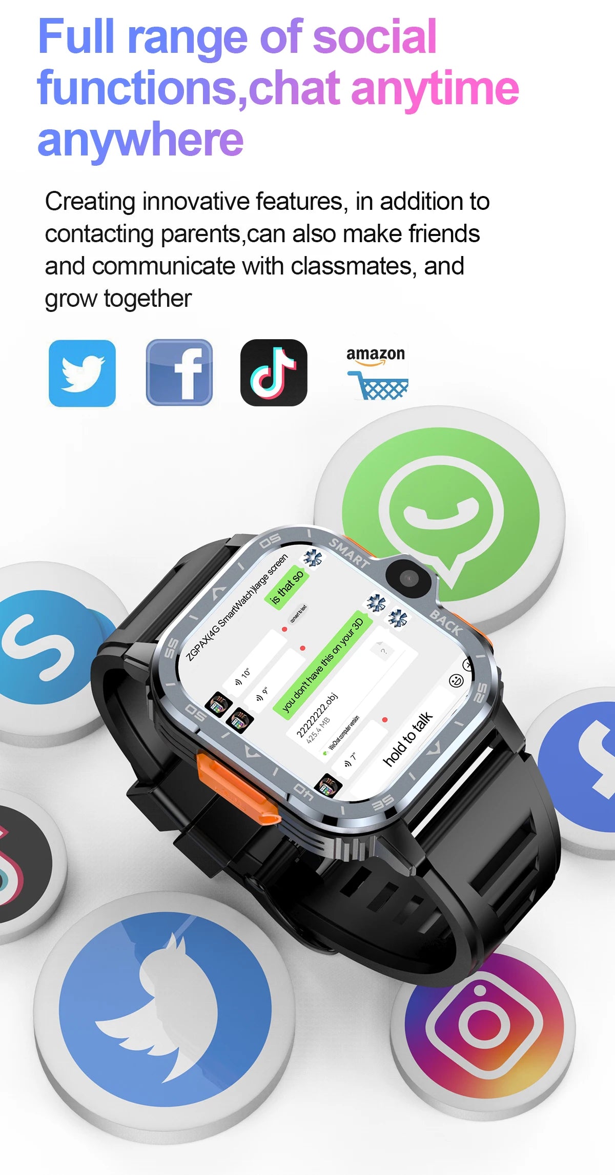 VALDUS Android Smart Watch Men  16G/64G ROM HD Dual Camera 4G SIM Card