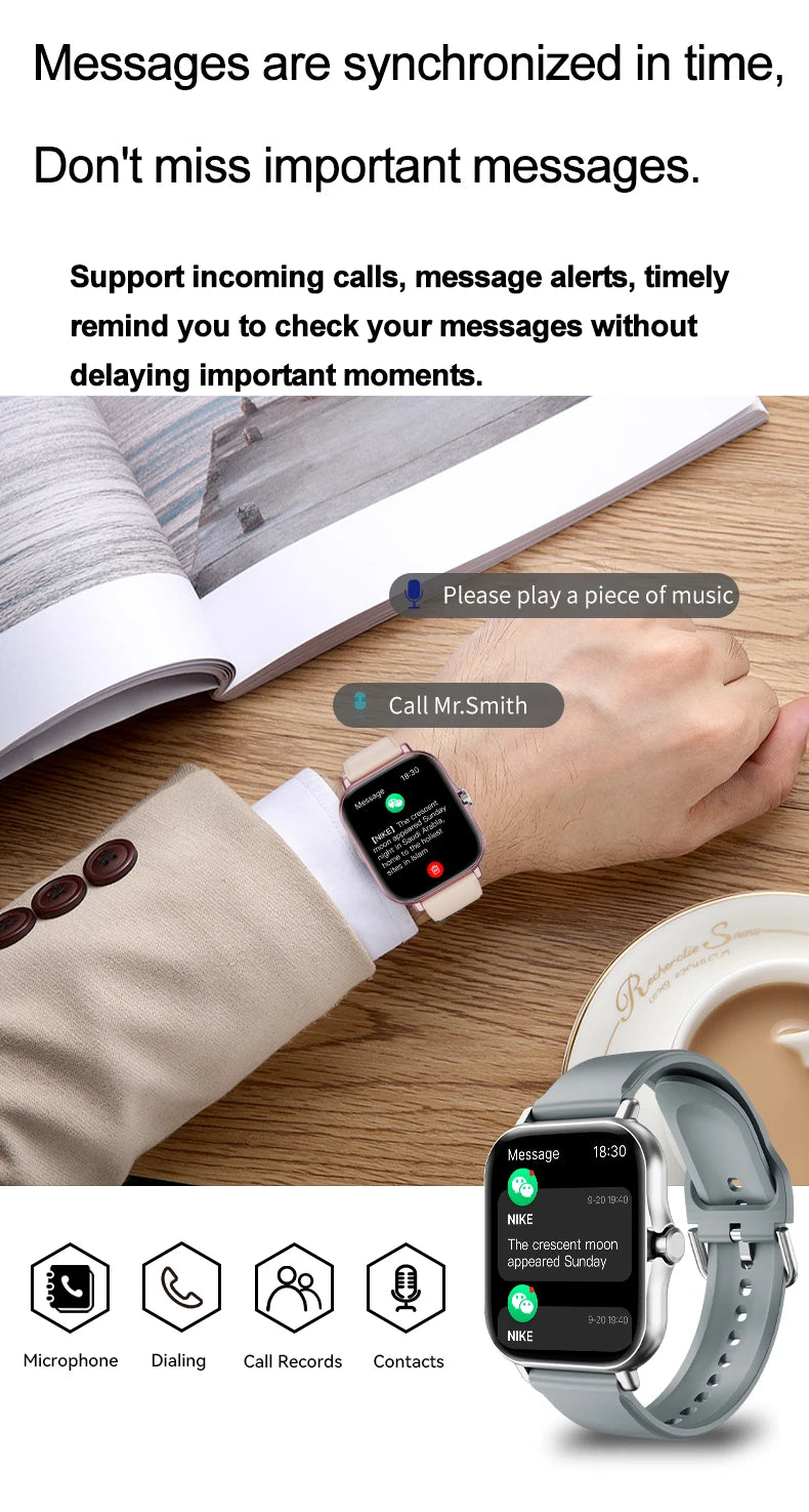 LAXASFIT Heart Rate Monitor Sports Fitness Smart Watch for Men Women