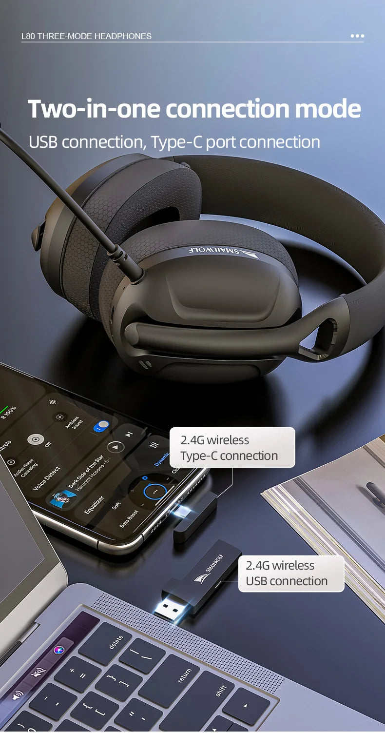 SMAILWOLF wireless Bluetooth lightweight gaming sports bass headsets