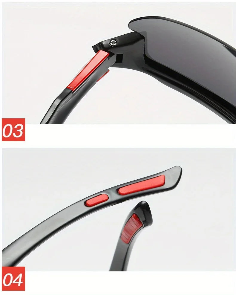 Outdoor Polarized Fashionable Sports Glasses for Men and Women, Windproof Suitable for Baseball Running Golf and Driving