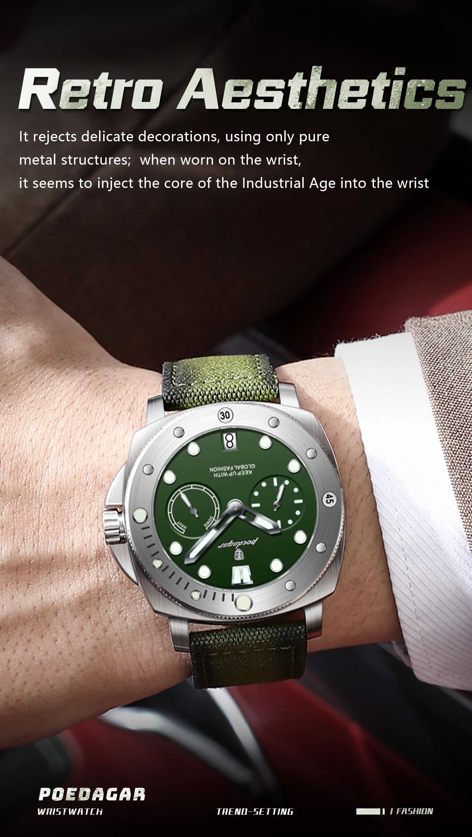 POEDAGAR High Quality Military Watch For Man Waterproof Luminous Date
