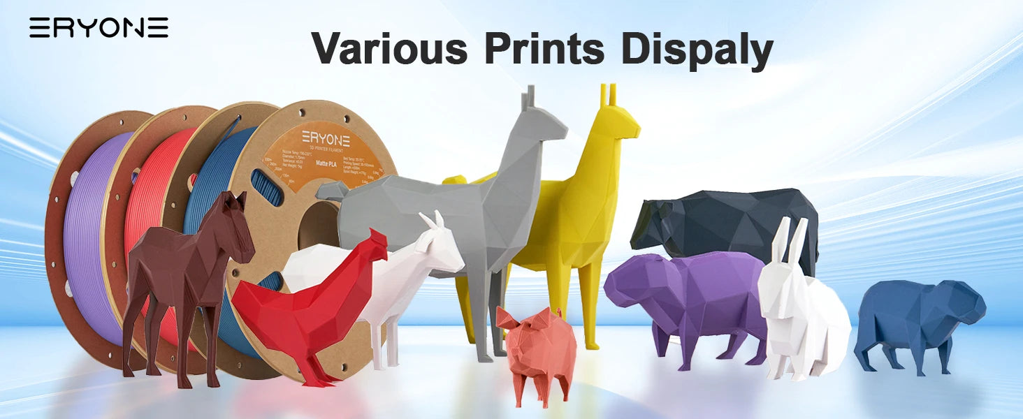 ERYONE PLA Matte Premium Filament 3D Print, Multicolour Available, 1KG/Spool
