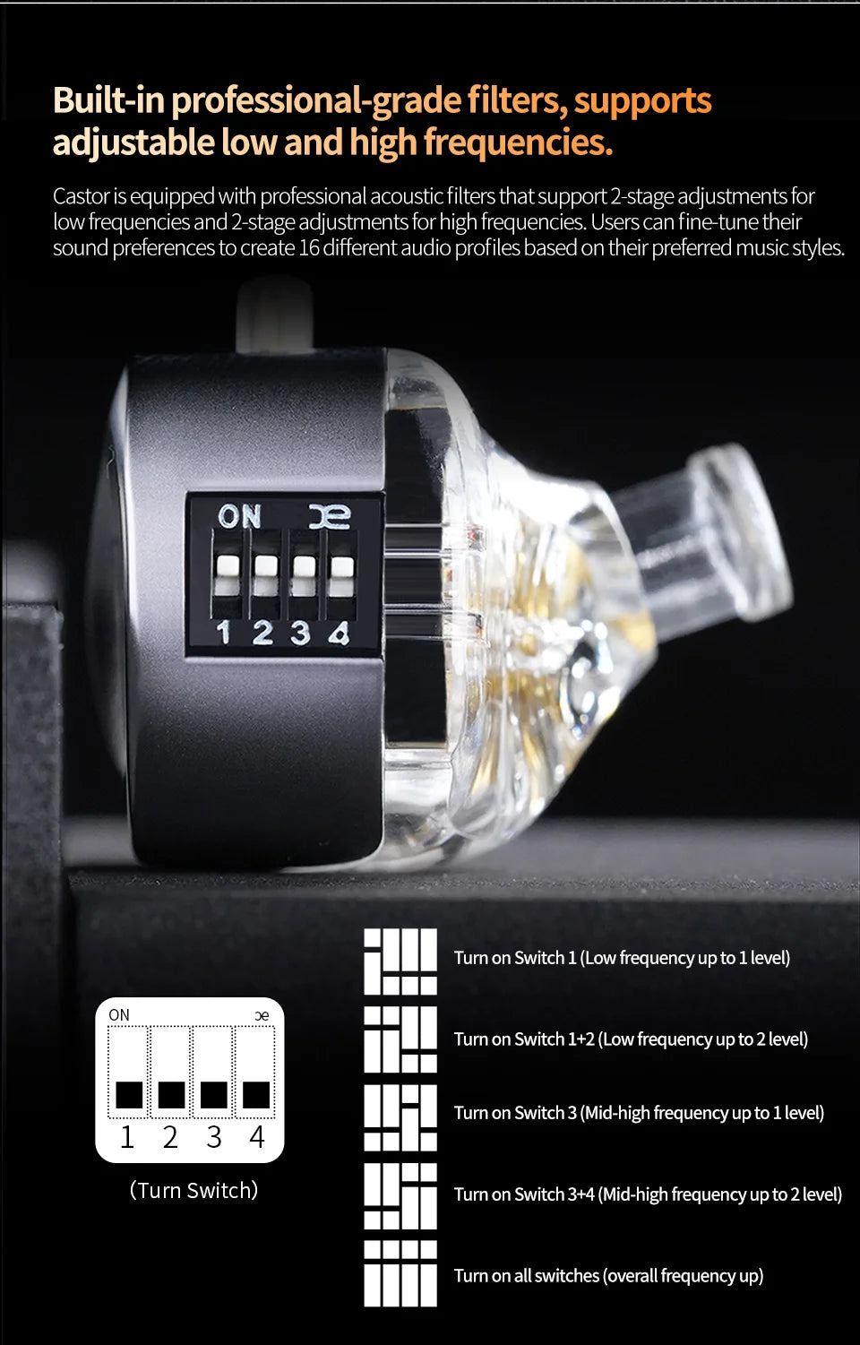 KZ Castor In Ear HiFi 2DD Dynamic High-end Tuneable Balanced  Earphones