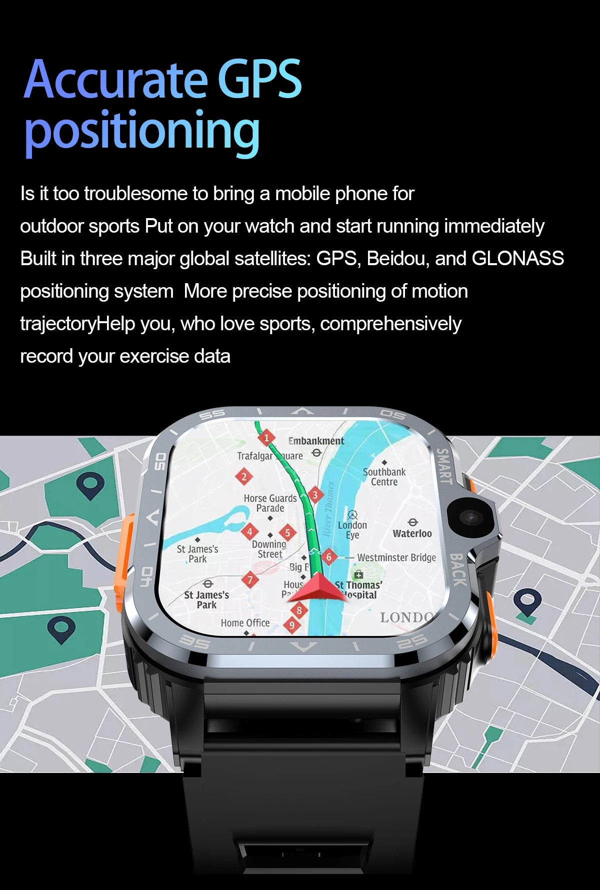 VALDUS Android Smart Watch Men  16G/64G ROM HD Dual Camera 4G SIM Card