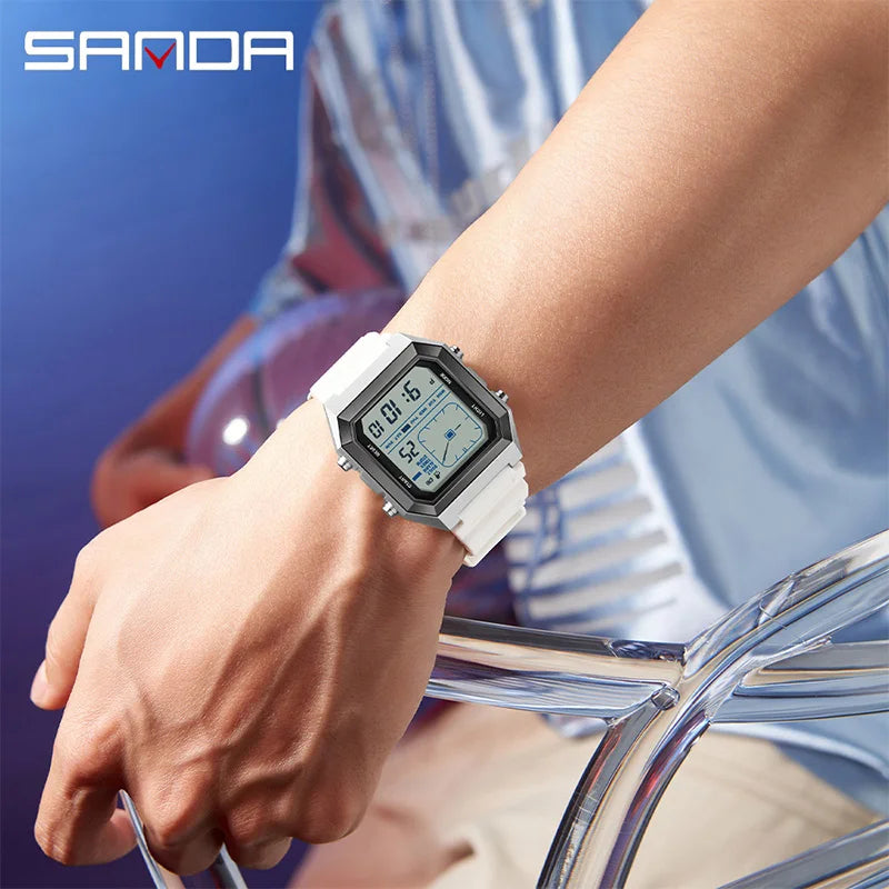 SANDA  Digital Watches for Man Multifunction Luminous Chronograph Calendar Outdoor Sport Waterproof