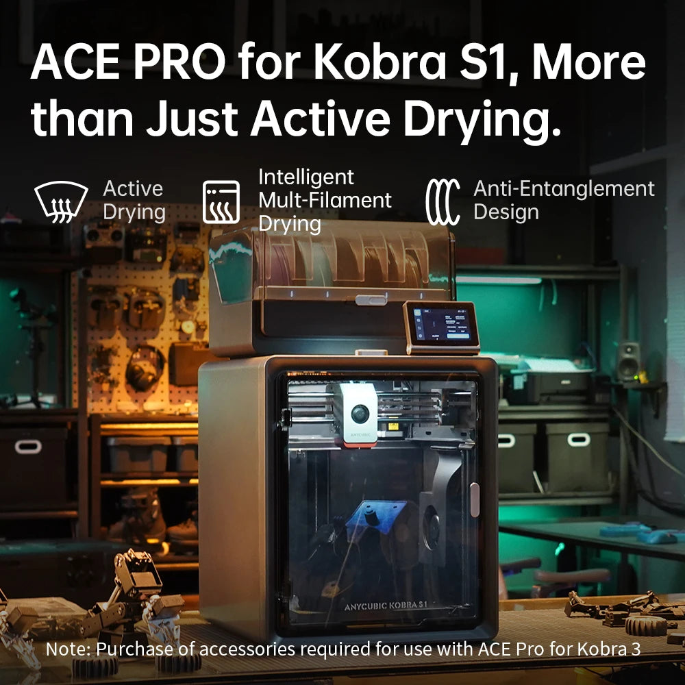 Anycubic Kobra S1 AE Version 3D Printer Core XY Stable Structure Max Speed 600mm/s High Precision Ultra-Quiet 3D Printer