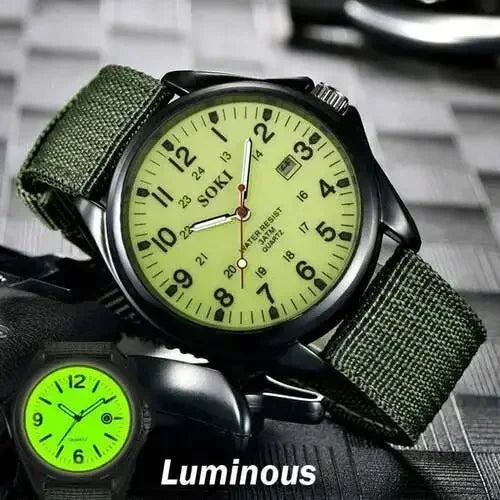 Top Quality Luxury  Luminous Canvas Watch for Men