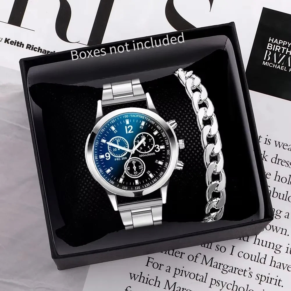 2 PCS Men Fashion Business Watches