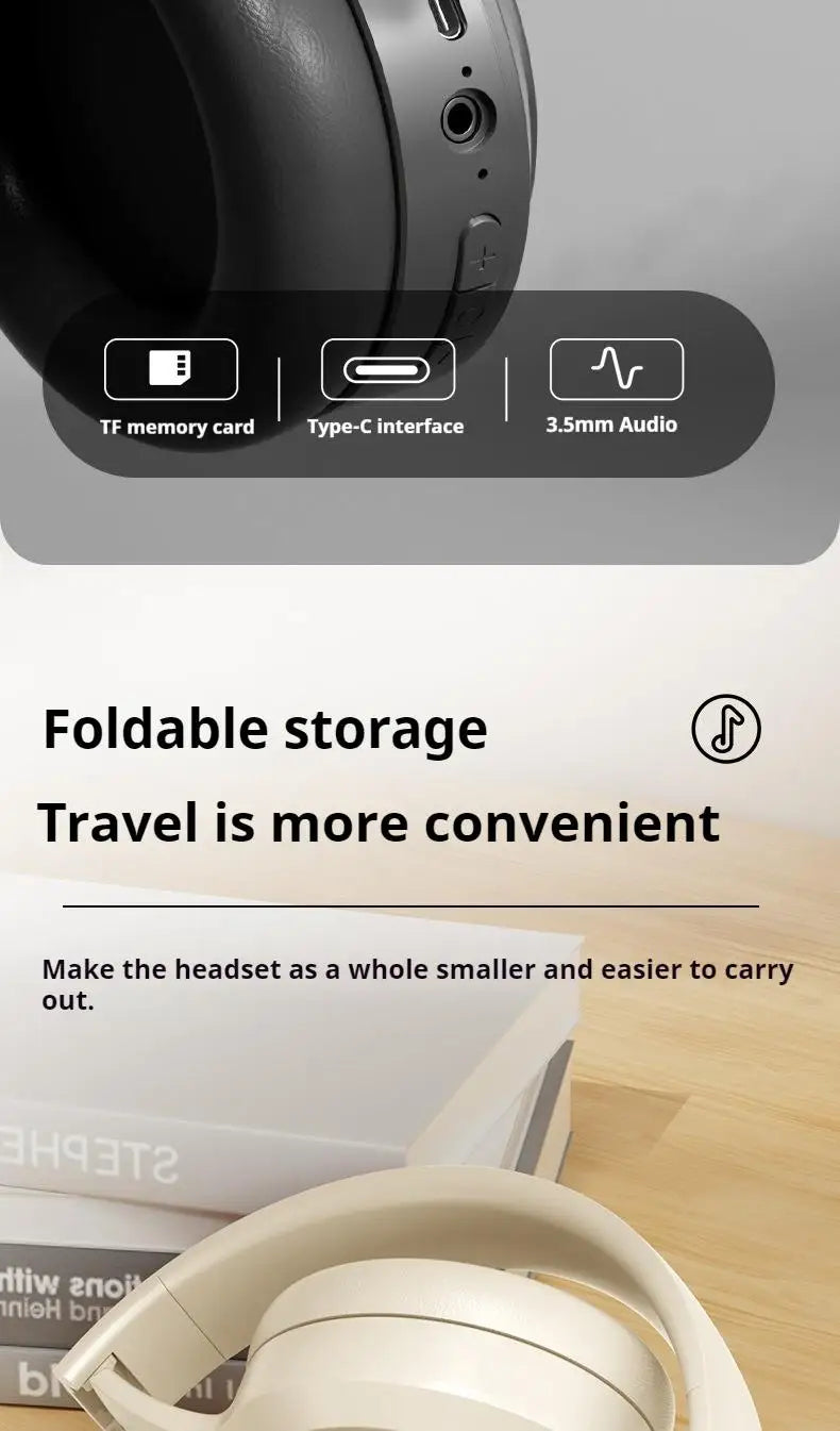 HIFI Stereo Headsets Sport Gamers with Wireless Bluetooth 5.3 and HD Mic