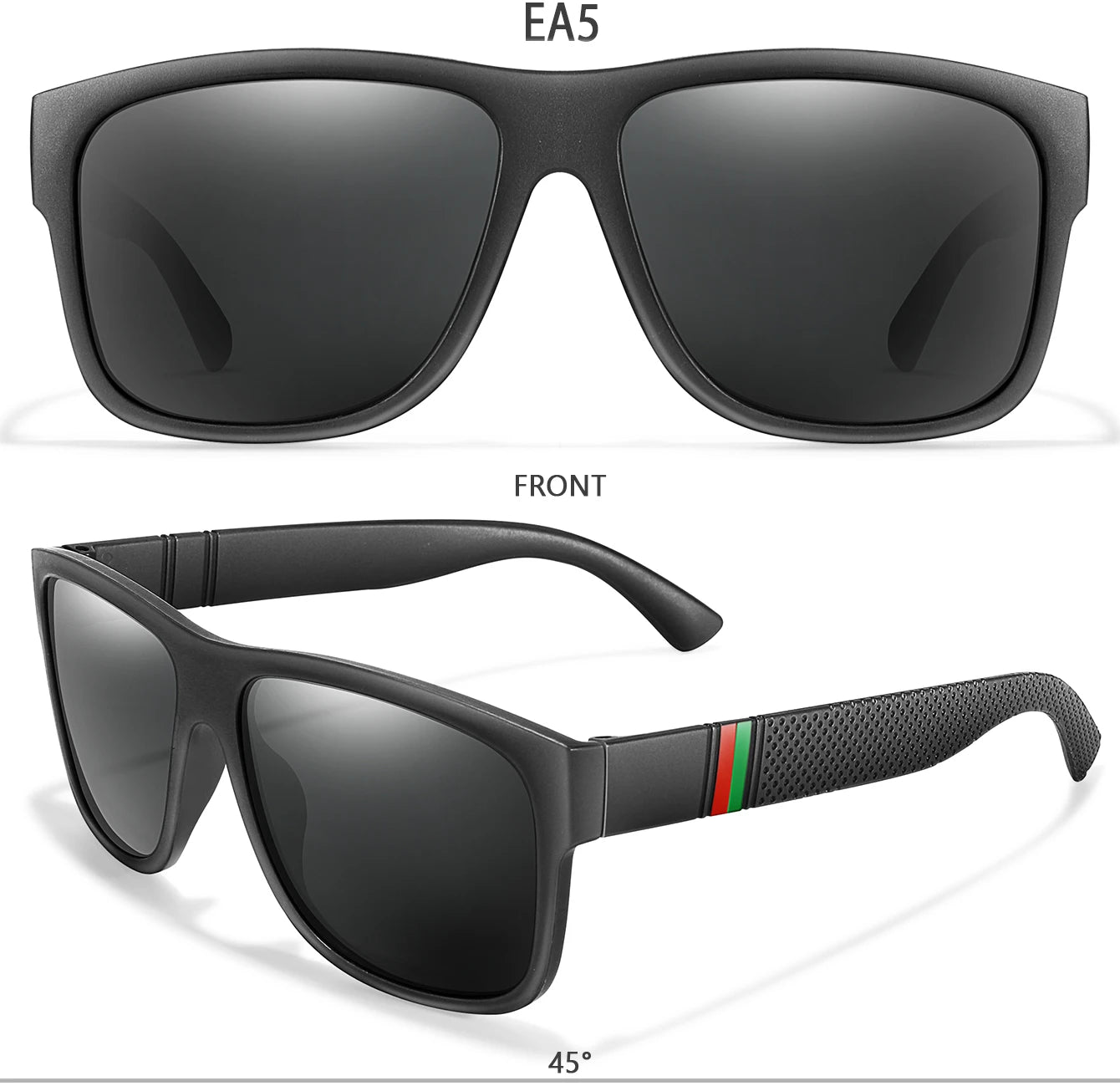 Classic Men Square Polarized  Sunglasses for Outdoor Driving Cycling Running Goggles Vintage Large Frame UV400