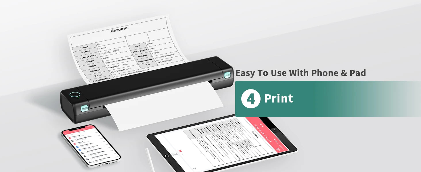 Phomemo  A4 Paper Portable Thermal  Bluetooth Mobile Printer Compatible with Android & iOS Phone & Laptop
