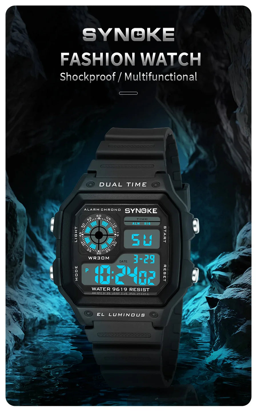 SYNOKE Digital  Men and Women Sport Watch