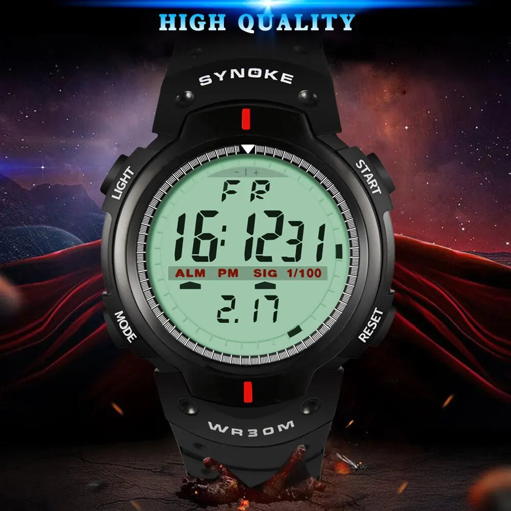 SYNOKE Electronic Digital Watch Sports For Men Waterproof Luminous Multi Function