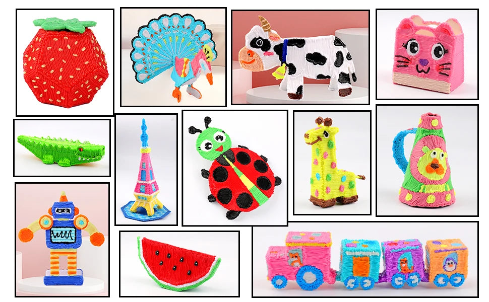 32 Colors 3D Pen Filament 1.75mm PLA, Each Colour 10Feet(3m), Total 320 Feet (96m) 3D Pen Filament Refills, Random Colour