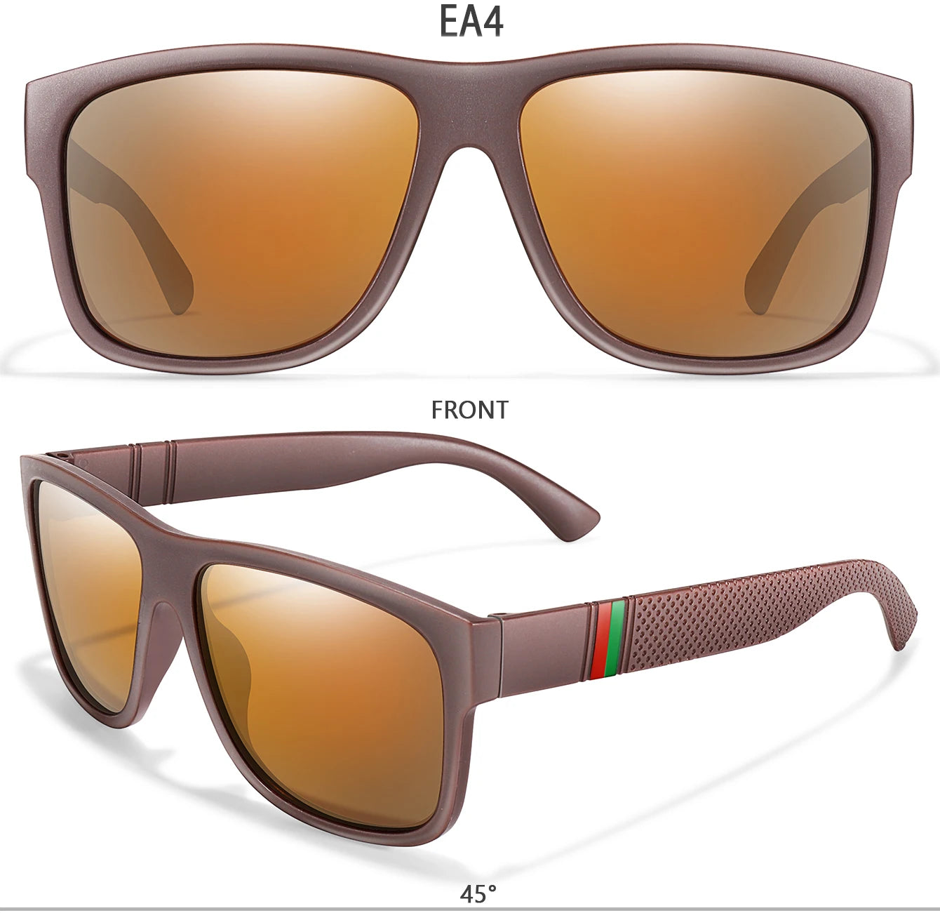 Classic Men Square Polarized  Sunglasses for Outdoor Driving Cycling Running Goggles Vintage Large Frame UV400