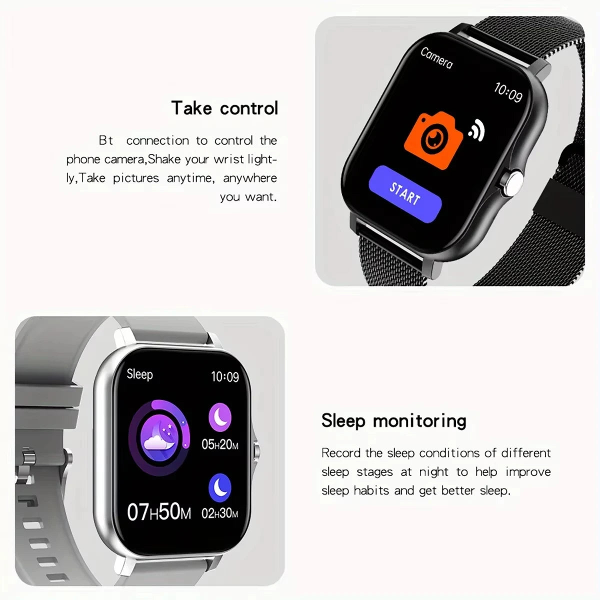 LAXASFIT Heart Rate Monitor Sports Fitness Smart Watch for Men Women