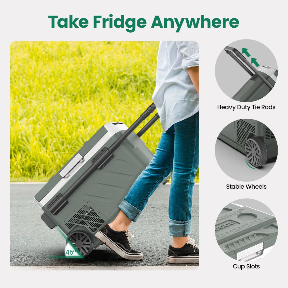 ALPICOOL: Car Refrigerator Portable Compressor Cooler 12/24V DC 100-240V AC Mini Fridge Freezer for Camping40L 50L 60L  BBQ
